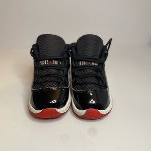 Nike Air Jordan 11 Retro XI TD Bred Black Red White 378040-061 Baby Size 6C